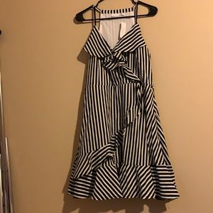 Black and white striped dress